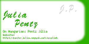 julia pentz business card